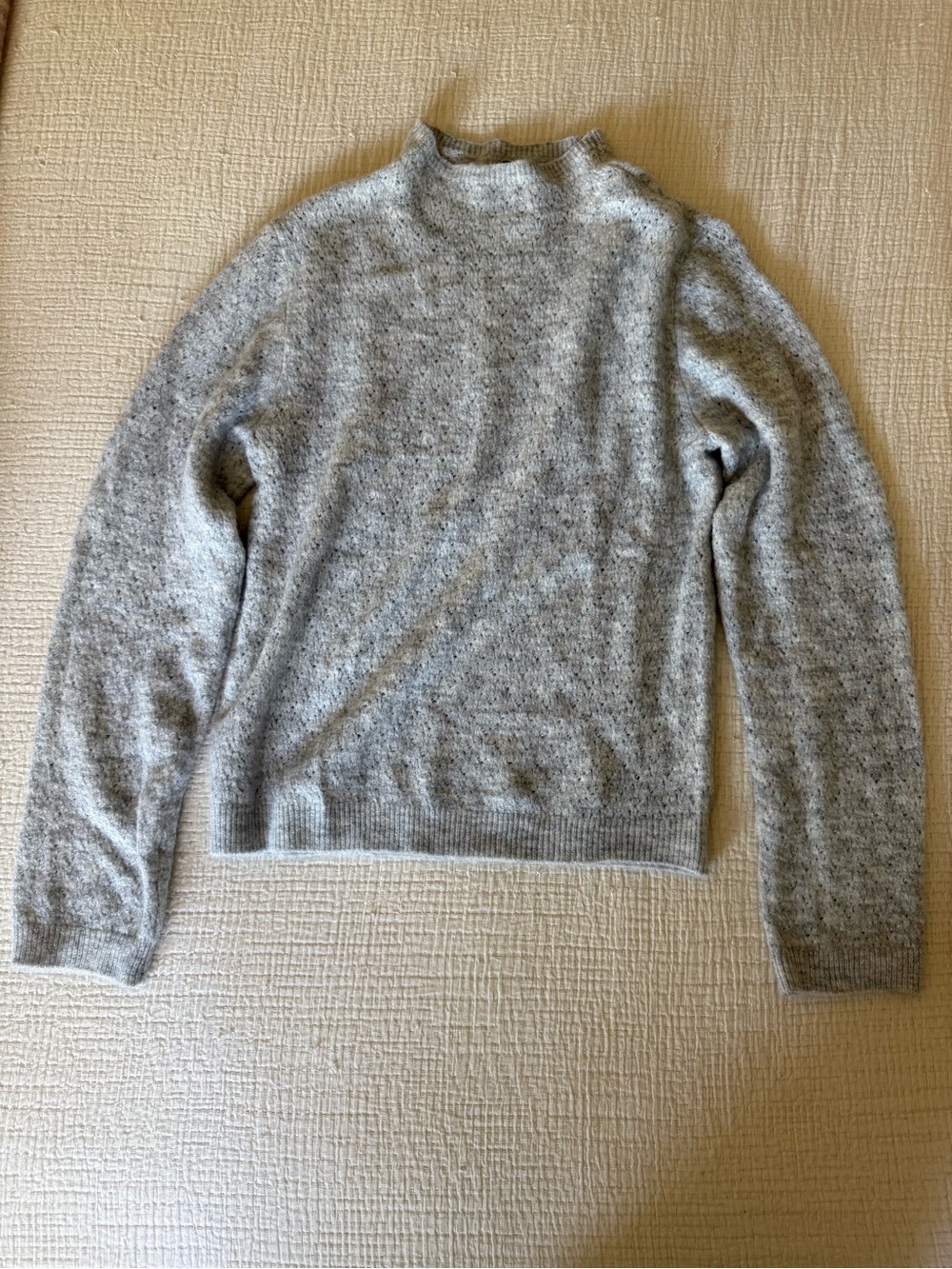 Ann Taylor Light Gray Knit Sweater Sz L
